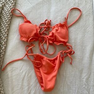 Neon Orange SHEIN Bikini